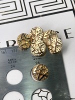 ✨ Premium Gold Dokulu Düğme | Signature Seri 18 MM 6 ADET