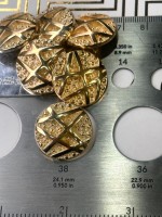 ✨ Premium Gold Dokulu Düğme | Signature Seri 24 MM 6 ADET