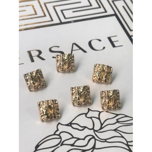 ✨ Premium Gold Dokulu Kare Düğme | Artisanal Couture Seri 15 MM 6 ADET