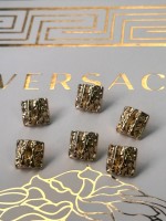 ✨ Premium Gold Dokulu Kare Düğme | Artisanal Couture Seri 15 MM 6 ADET