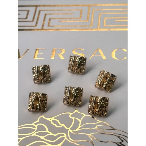 ✨ Premium Gold Dokulu Kare Düğme | Artisanal Couture Seri 15 MM 6 ADET