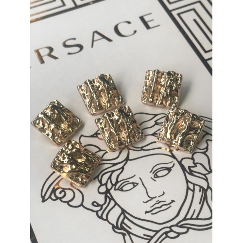 ✨ Premium Gold Dokulu Kare Düğme | Artisanal Couture Seri 23 MM 6 ADET