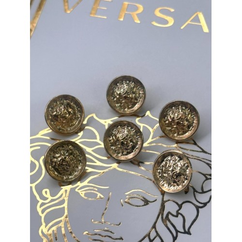 ✨ Premium Gold Dokulu Yuvarlak Düğme | Artisanal Couture Seri 19 MM 6 ADET