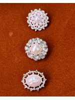 İnci ve Taş Detaylı Metal Düğme – Zarif & Lüks Tasarım 28 mm 3 adet set