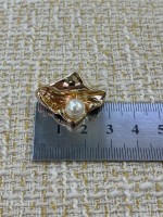 Golden Wave İnci Detaylı Metal Düğme – Şık Tasarım (6 Adet)