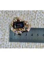 Gold Çerçeveli FÜME Kristal Düğme (3’lı Set) 37 MM