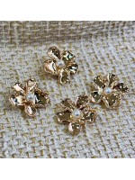 ✨ 6’lı 32MM Gold İnci Detaylı Çiçek Metal Düğme Seti – Zarif & Feminen