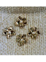 ✨ 6’lı 32MM Gold İnci Detaylı Çiçek Metal Düğme Seti – Zarif & Feminen