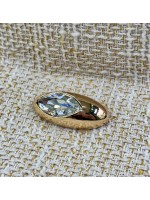 ODDA Tasarım Gold Oval Zemin Damla Kristal Düğme – Özel Seri 1ADET