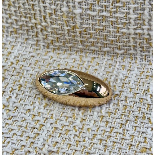 ODDA Tasarım Gold Oval Zemin Damla Kristal Düğme – Özel Seri 1ADET