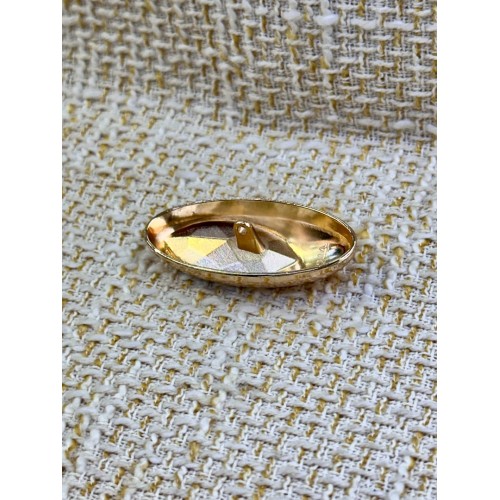 ODDA Tasarım Gold Oval Zemin Damla Kristal Düğme – Özel Seri 1ADET