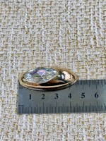 ODDA Tasarım Gold Oval Zemin Damla Kristal Düğme – Özel Seri 1ADET