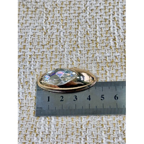 ODDA Tasarım Gold Oval Zemin Damla Kristal Düğme – Özel Seri 1ADET