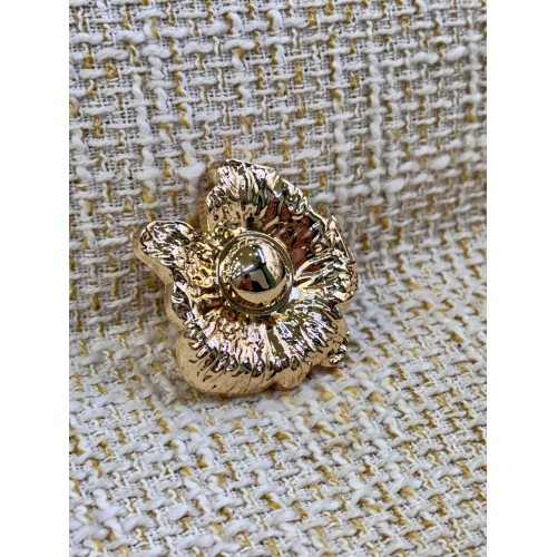 ODDA Tasarım Gold Dokulu Çiçek Form Düğme – Couture Seri