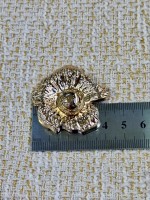 ODDA Tasarım Gold Dokulu Çiçek Form Düğme – Couture Seri