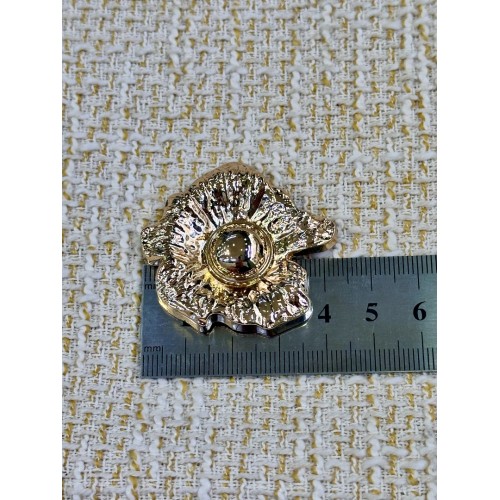 ODDA Tasarım Gold Dokulu Çiçek Form Düğme – Couture Seri