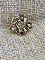 ODDA Tasarım Gold Gül Detaylı Çiçek Düğme – Premium Seri