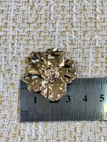 ODDA Tasarım Gold Gül Detaylı Çiçek Düğme – Premium Seri