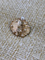 Luxury Pearl Shell Gold Metal Düğme – İnci Detaylı Tasarım 1 ADET