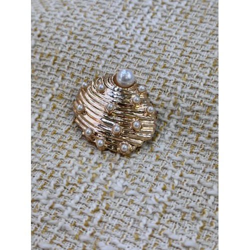 Luxury Pearl Shell Gold Metal Düğme – İnci Detaylı Tasarım 1 ADET