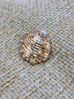 Luxury Pearl Shell Gold Metal Düğme – İnci Detaylı Tasarım 1 ADET