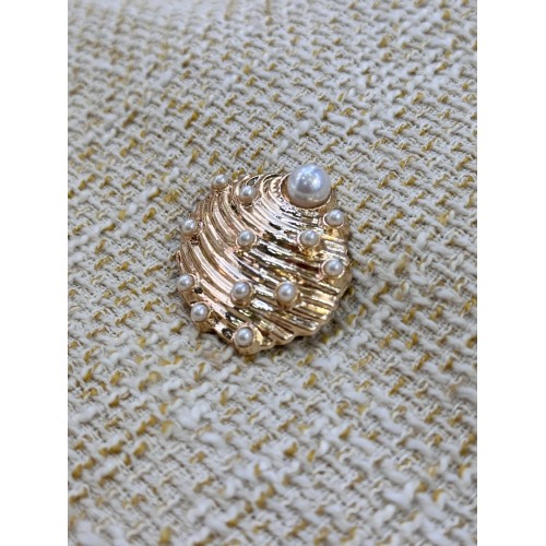 Luxury Pearl Shell Gold Metal Düğme – İnci Detaylı Tasarım 1 ADET