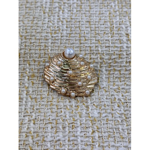 Luxury Pearl Shell Gold Metal Düğme – İnci Detaylı Tasarım 1 ADET