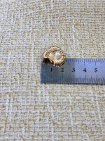 Golden Pearl Shell Metal Düğme – İnci Detaylı Kabuk Tasarım (6 Adet / 23 mm)