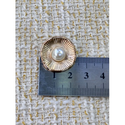 25 mm 6 Adet İnci Detaylı Gold Klasik Metal Düğme – Şık & Zamansız Tasarım