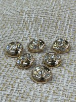 ✨23 mm  Gold Kristal Oval Düğme – Işıltılı & Premium Tasarım 6li düğme seti