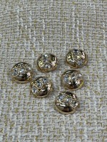 ✨23 mm  Gold Kristal Oval Düğme – Işıltılı & Premium Tasarım 6li düğme seti