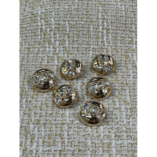 ✨23 mm  Gold Kristal Oval Düğme – Işıltılı & Premium Tasarım 6li düğme seti