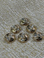✨23 mm  Gold Kristal Oval Düğme – Işıltılı & Premium Tasarım 6li düğme seti
