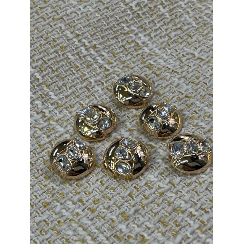 ✨23 mm  Gold Kristal Oval Düğme – Işıltılı & Premium Tasarım 6li düğme seti