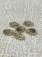 ✨18 mm  Gold Dokulu Oval Düğme – Modern & Minimal Şıklık