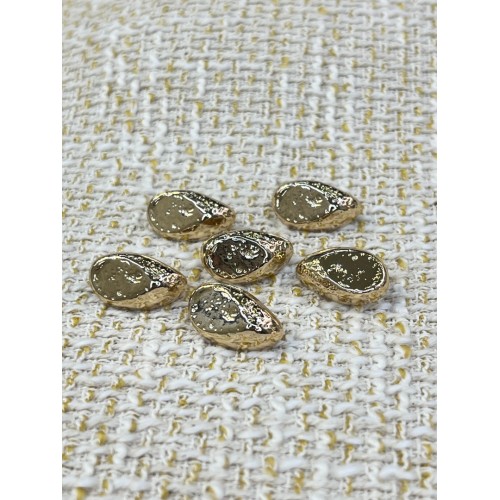 ✨18 mm  Gold Dokulu Oval Düğme – Modern & Minimal Şıklık