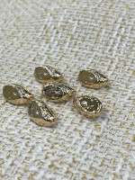 ✨18 mm  Gold Dokulu Oval Düğme – Modern & Minimal Şıklık