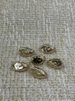 ✨18 mm  Gold Dokulu Oval Düğme – Modern & Minimal Şıklık