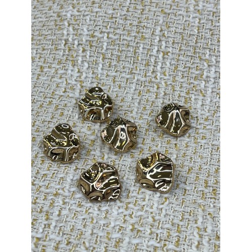 ✨ 18 mm Gold Organik Form Düğme – Modern & Sanatsal Tasarım