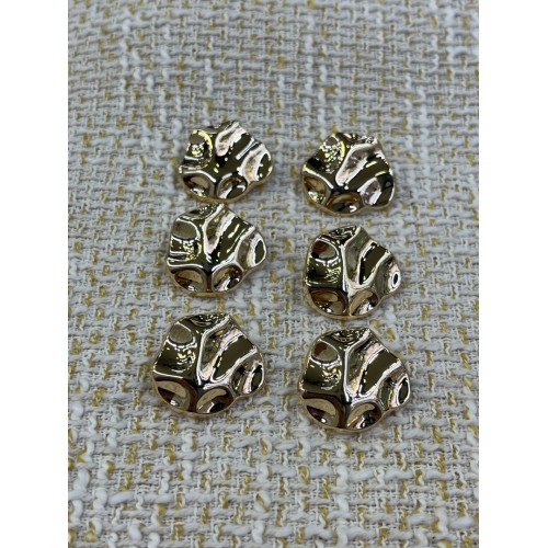 ✨ 23 mm Gold Organik Form Düğme – Modern & Sanatsal Tasarım