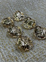 ✨23mm  Gold Dokulu Organik Düğme – Modern & Sanatsal Tasarım