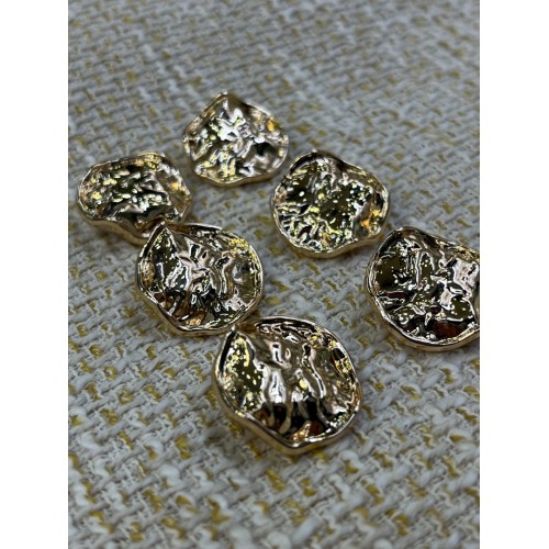 ✨23mm  Gold Dokulu Organik Düğme – Modern & Sanatsal Tasarım