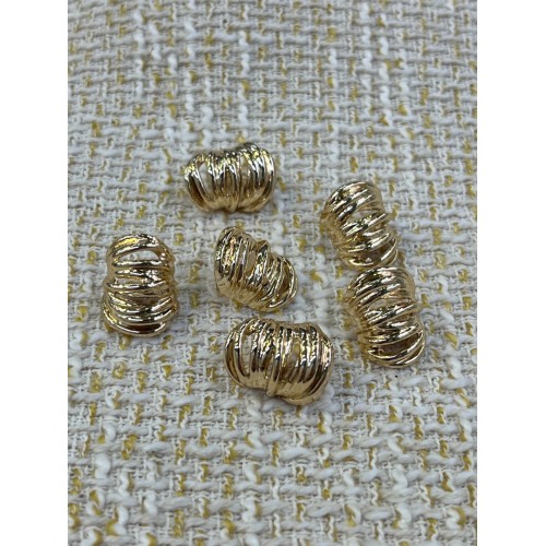 ✨18mm 6’lı Gold Bombeli Dokulu Düğme Seti – Modern & Şık Tasarım