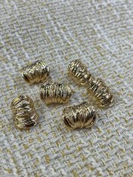 ✨18mm 6’lı Gold Bombeli Dokulu Düğme Seti – Modern & Şık Tasarım