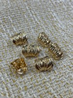 ✨18mm 6’lı Gold Bombeli Dokulu Düğme Seti – Modern & Şık Tasarım