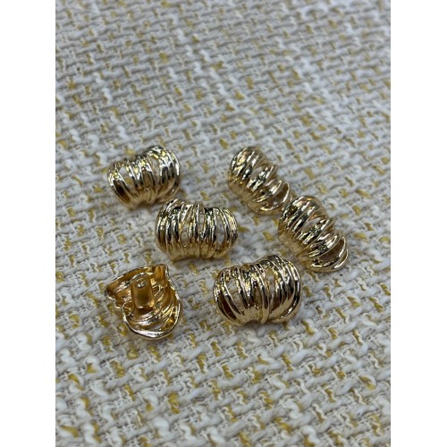 ✨18mm 6’lı Gold Bombeli Dokulu Düğme Seti – Modern & Şık Tasarım
