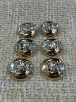 ✨18 mm  Gold Kristal Oval Düğme – Işıltılı & Premium Tasarım 6li düğme seti