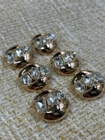 ✨18 mm  Gold Kristal Oval Düğme – Işıltılı & Premium Tasarım 6li düğme seti