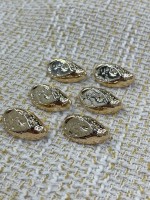 ✨ 23 mm Gold Dokulu Oval Düğme – Modern & Minimal Şıklık