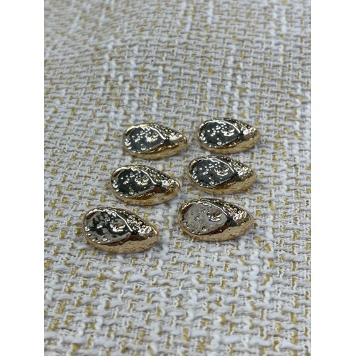 ✨ 23 mm Gold Dokulu Oval Düğme – Modern & Minimal Şıklık